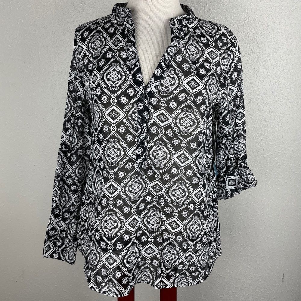 NWT Passports Blouse Top Size M